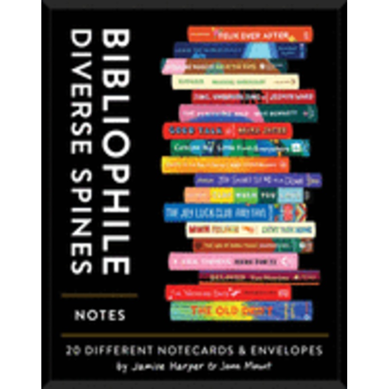 Bibliophile Diverse Spines Notes: 20 Notecards & Envelopes