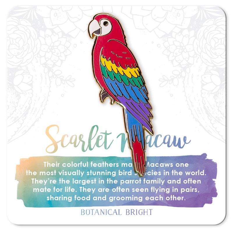Botanical Bright – Scarlet Macaw Enamel Pin