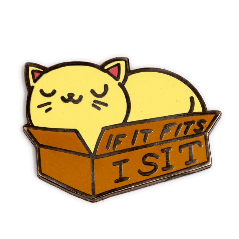 These Are Things – If It Fits I Sit Cat Enamel Pin