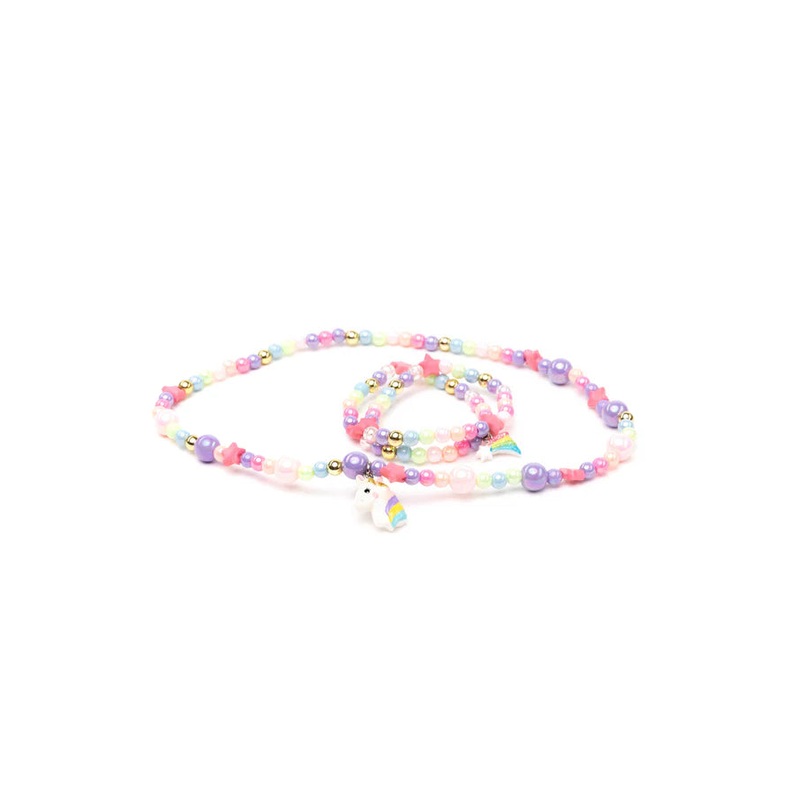 Cheerful Starry Unicorn Necklace & Bracelet Set
