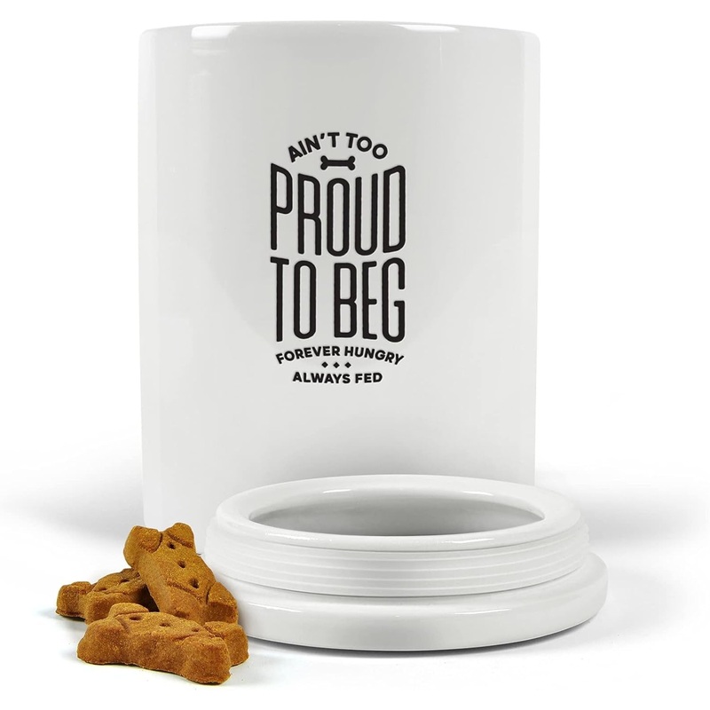 Ceramic Treat Jar – Ain’t Too Proud To Beg