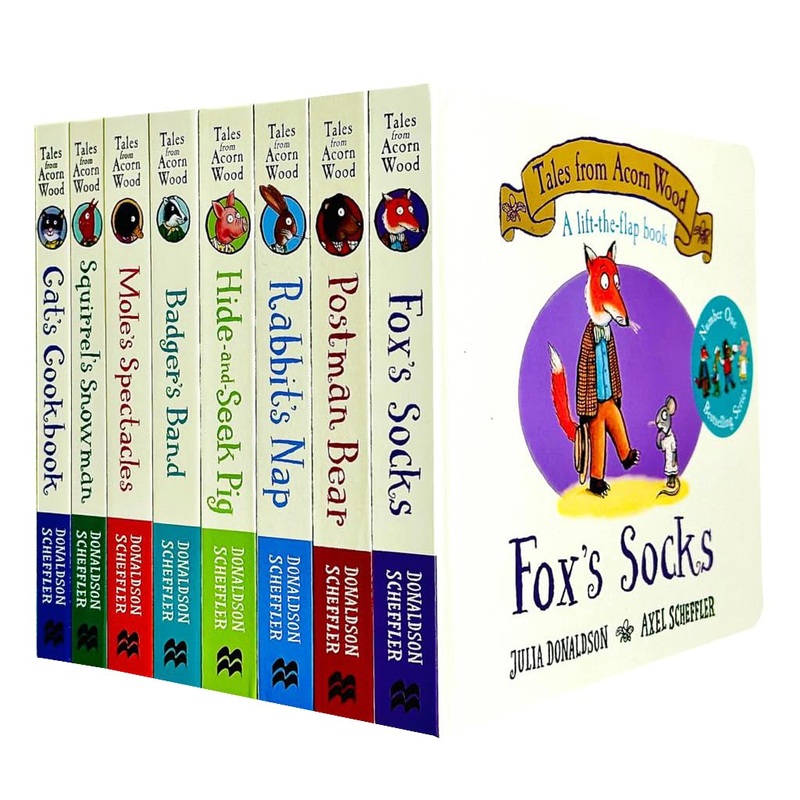 Julia Donaldson Tales From Acorn Wood Series Collection 8 Books Set (Fox’s Socks, Hide-and-seek Pig, Postman Bear,Rabbit’s Nap,Cat’s Cookbook, Squirrel’s Snowman, Mole’s Spectacles and Badger’s Band)