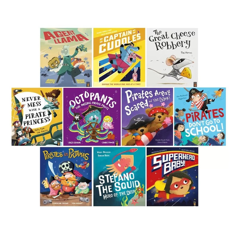 Pirates and Superheroes Series 10 Books Collection Set (Agent Llama, Captain Cuddles, The Great Cheese Robbery, Octopants,  Pirates Don’t Go to School, Pirates in Pyjamas, Superhero Baby! & MORE!)