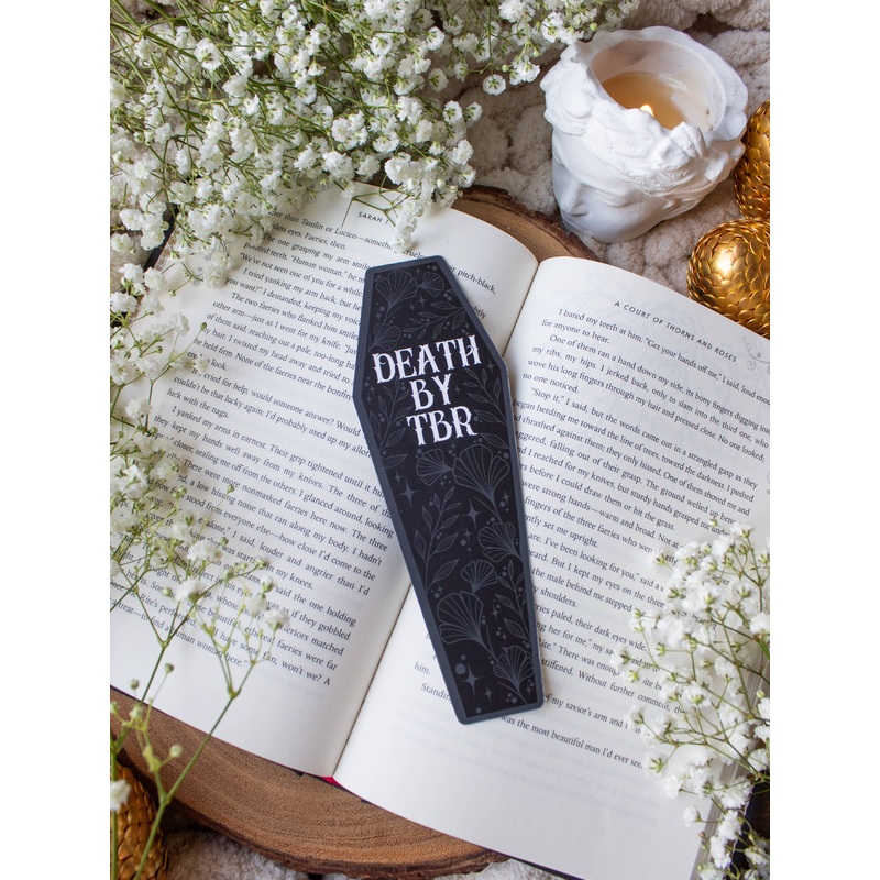 Meaggie Moos – Death By TBR Halloween Coffin Die Cut Bookmark | Soft Touch