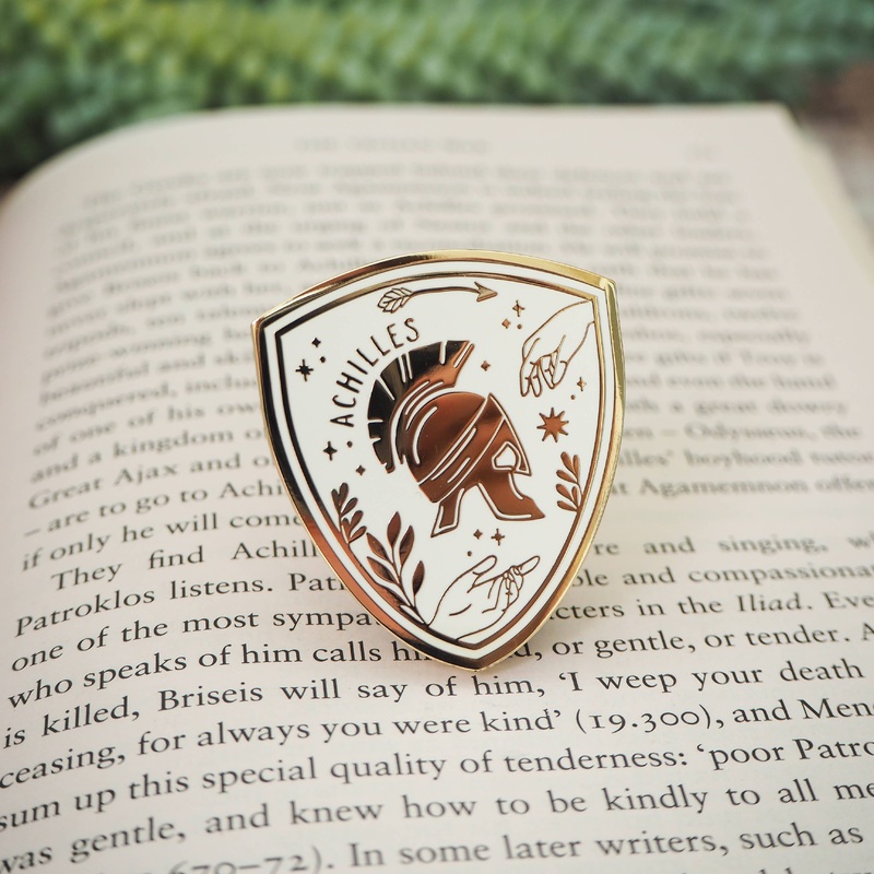 LiteraryEmporium – Achilles Enamel Gold Pin Badge – Greek Mythology Collection