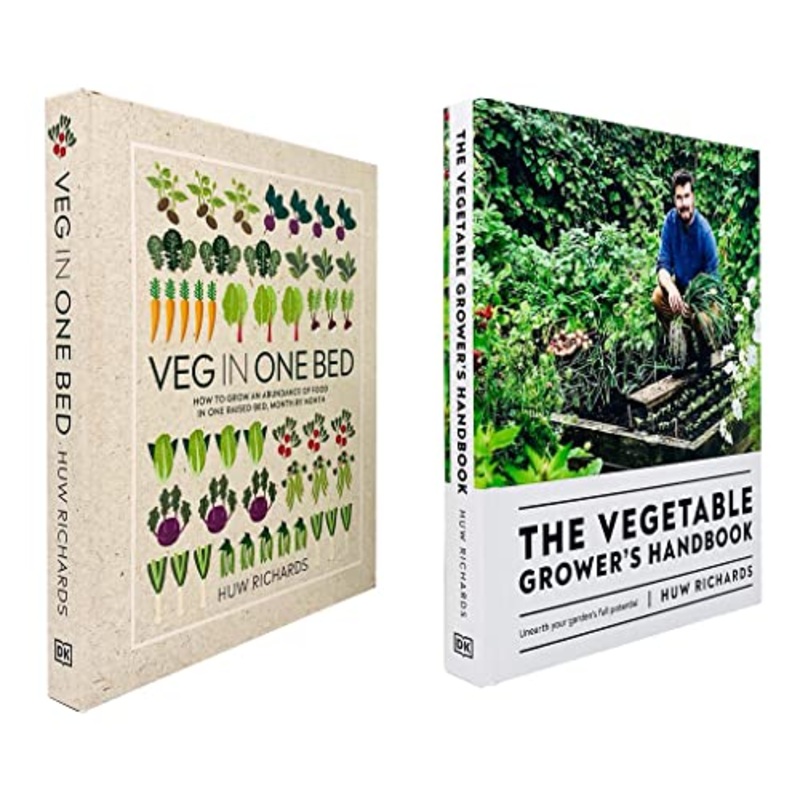 Huw Richards Collection  2-Book Set (Veg in One Bed & The Vegetable Growers Handbook) | Gardening, Vegetable Growing, Planting Guide & Organic Tips