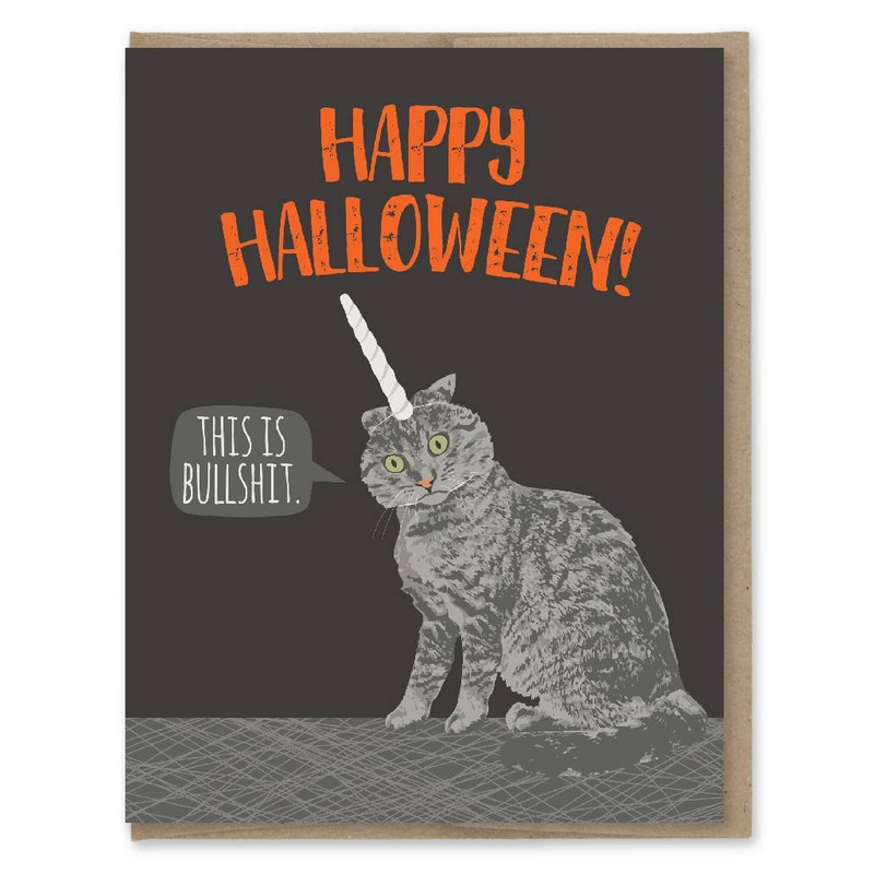 Modern Printed Matter – Halloween Unicorn Kitty Card
