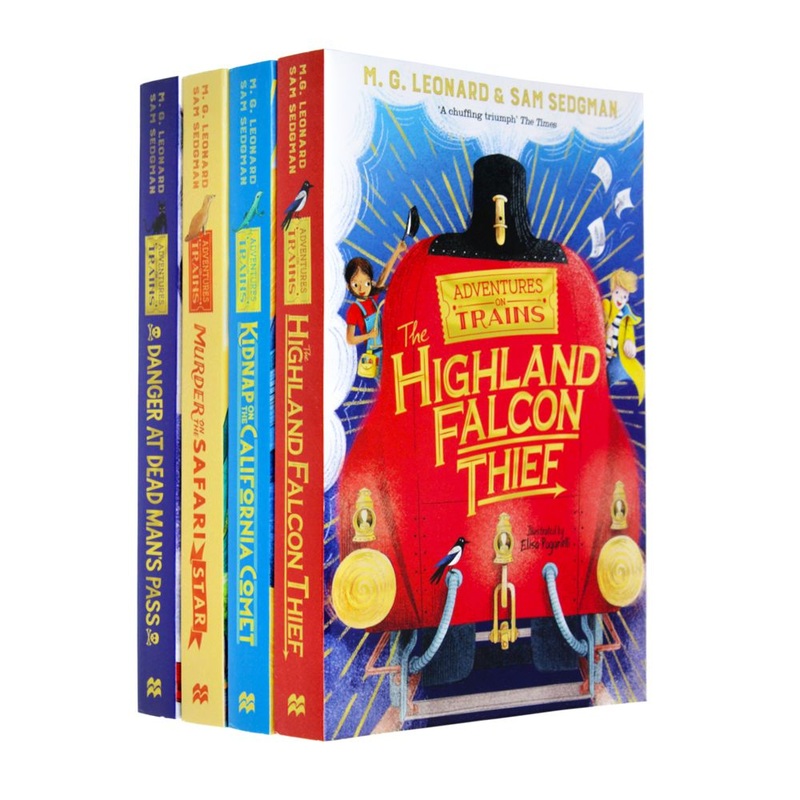 Adventures on Trains 4 Book Collection by M.G. Leonard & Sam Sedgman| Children’s Mystery & Adventure Series  Includes Danger at Dead Man’s Pass & More