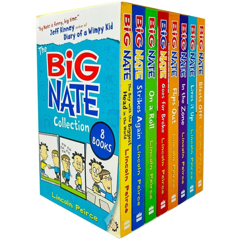 Big Nate Series Collection 8 Books Set by Lincoln Peirce Paperback for Kids Age 8+ humor, middle grade, adventure, school, comics