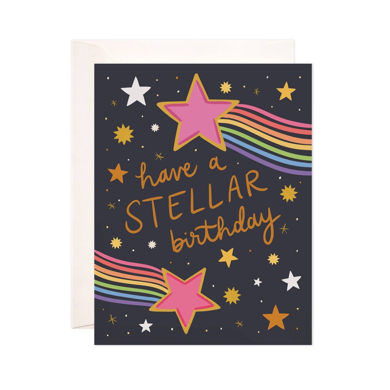 Stellar Birthday Greeting Card – Colorful Birthday Card