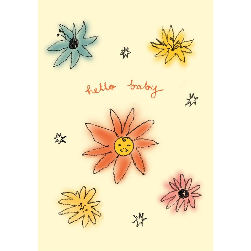 New Baby Hello Flowers Petite Card single