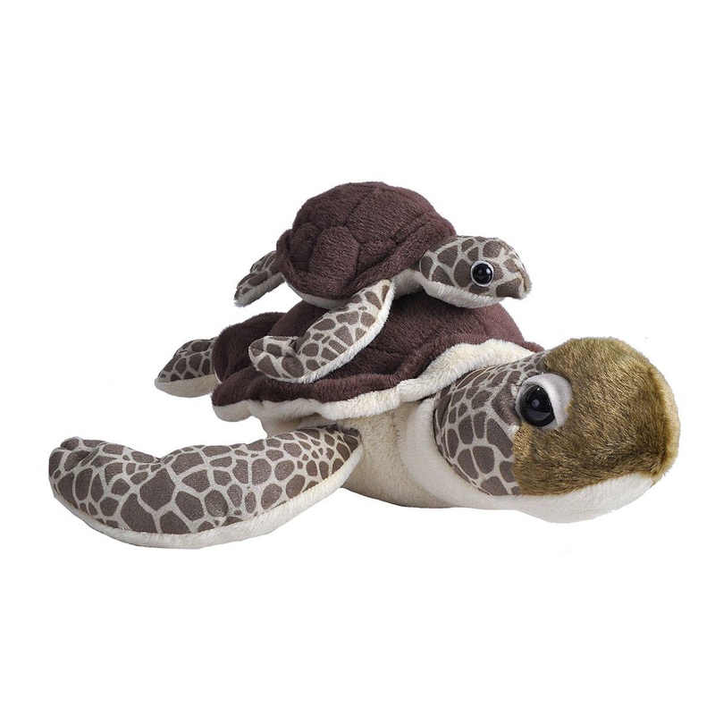 Wild Republic – Mom Baby Green Sea Turtle Stuffed Animal 12″
