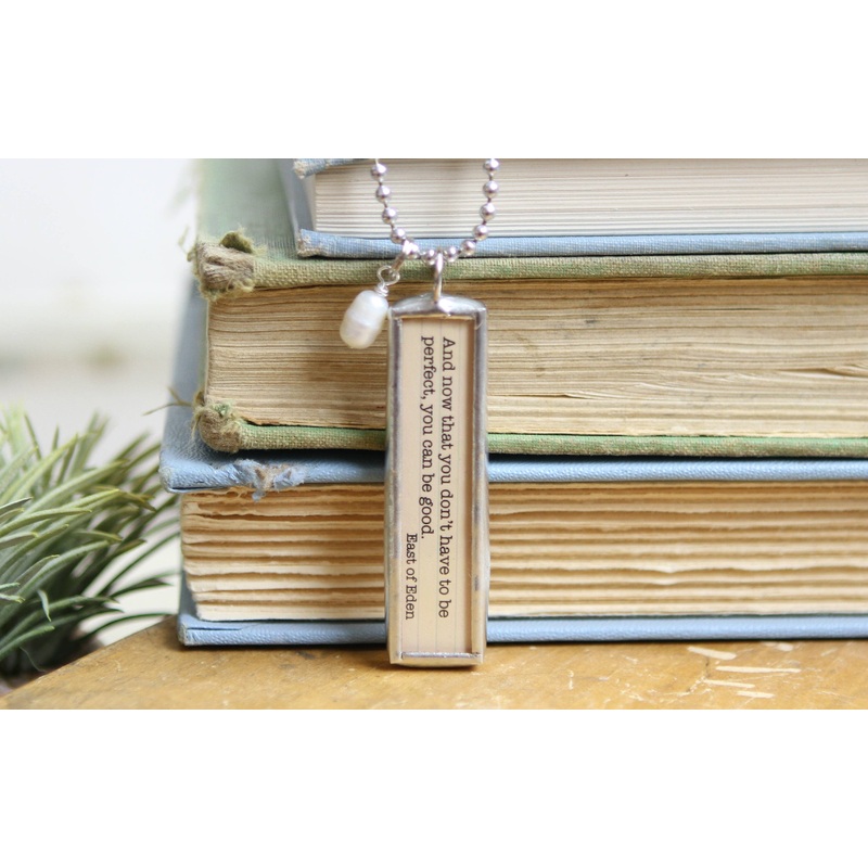 East of Eden John Steinbeck Literary Book Charm Necklace