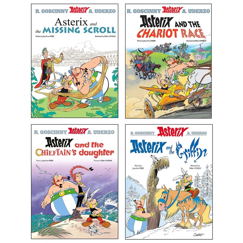 Asterix 4 books set Collection Books 36-39 by R. Goscinny & A. Uderzo