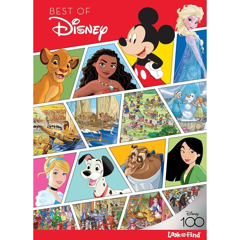 Best of Disney Look and Find Activity Book  Celebrating 100 Years of Wonder – Includes Mickey mouse, Frozen, Princesses, Moana, and More! – PI Kids