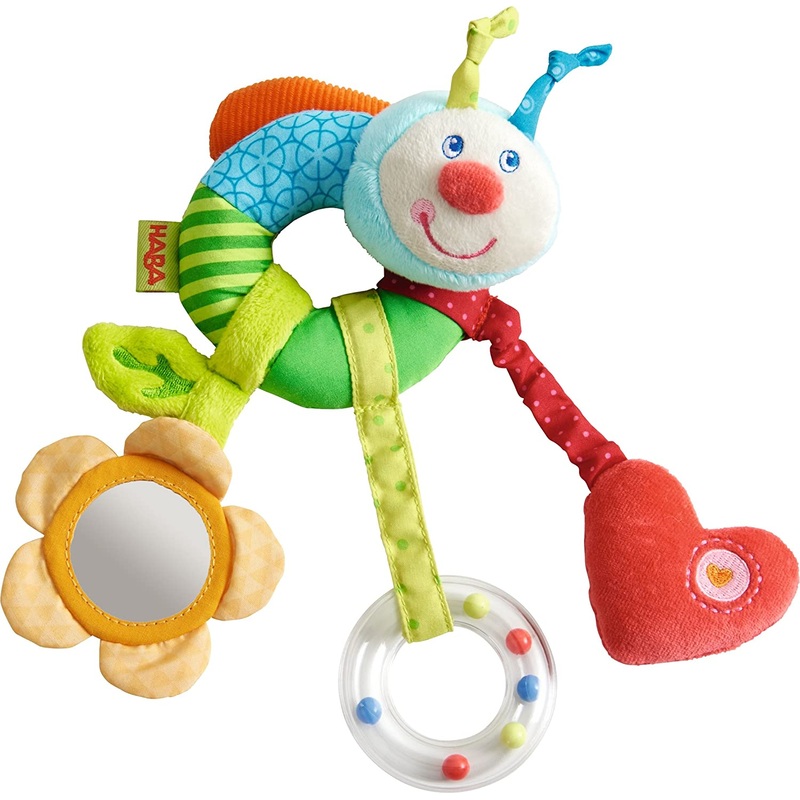 HABA BABY CLUTCHING TEETHER TOY RAINBOW WORM