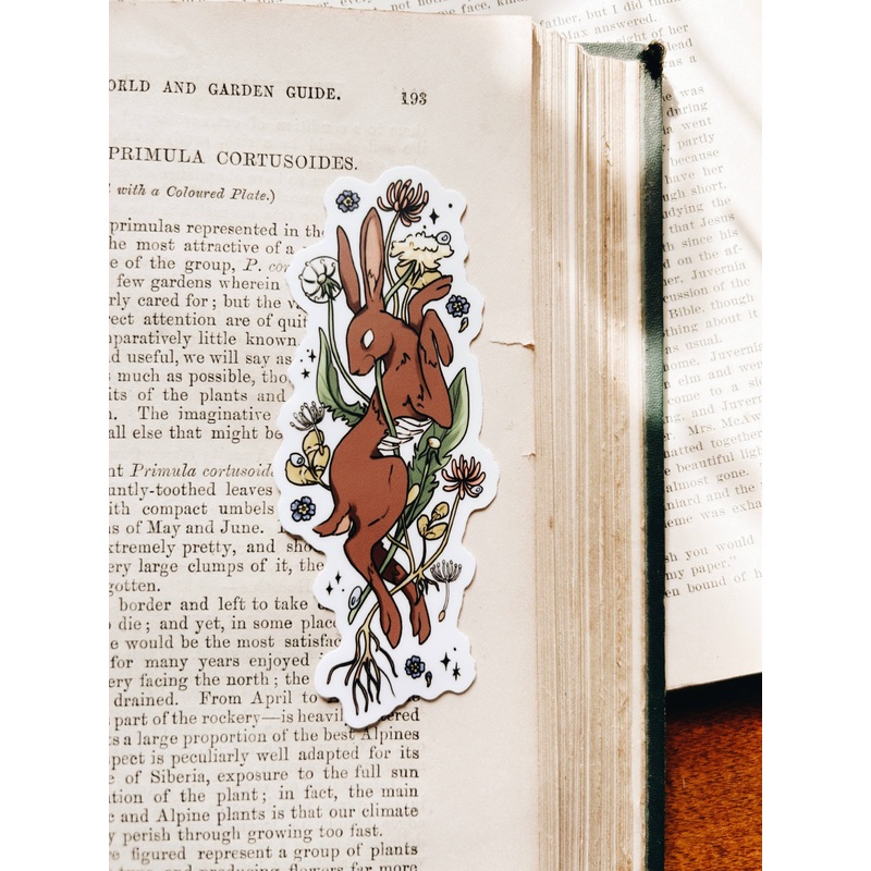 Fablewood Goods – Spring Hare | Waterproof Vinyl Sticker | 4″