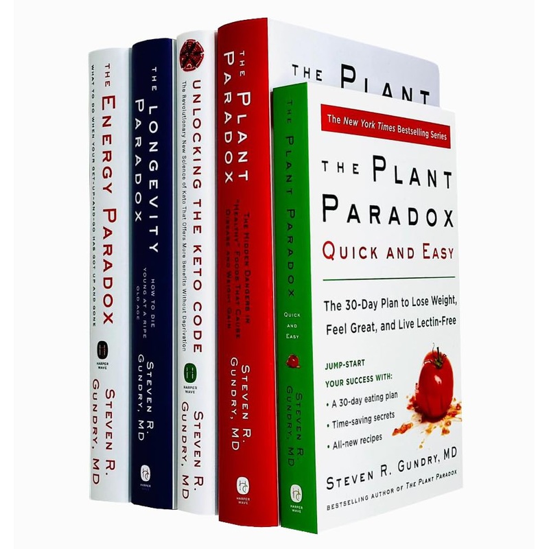 Dr. Steven R Gundry MD 5 Books Collection Set (The Plant Paradox, The Longevity Paradox, The Energy Paradox, Unlocking The Keto Code and [Paperback] The Plant Paradox Quick and Easy)