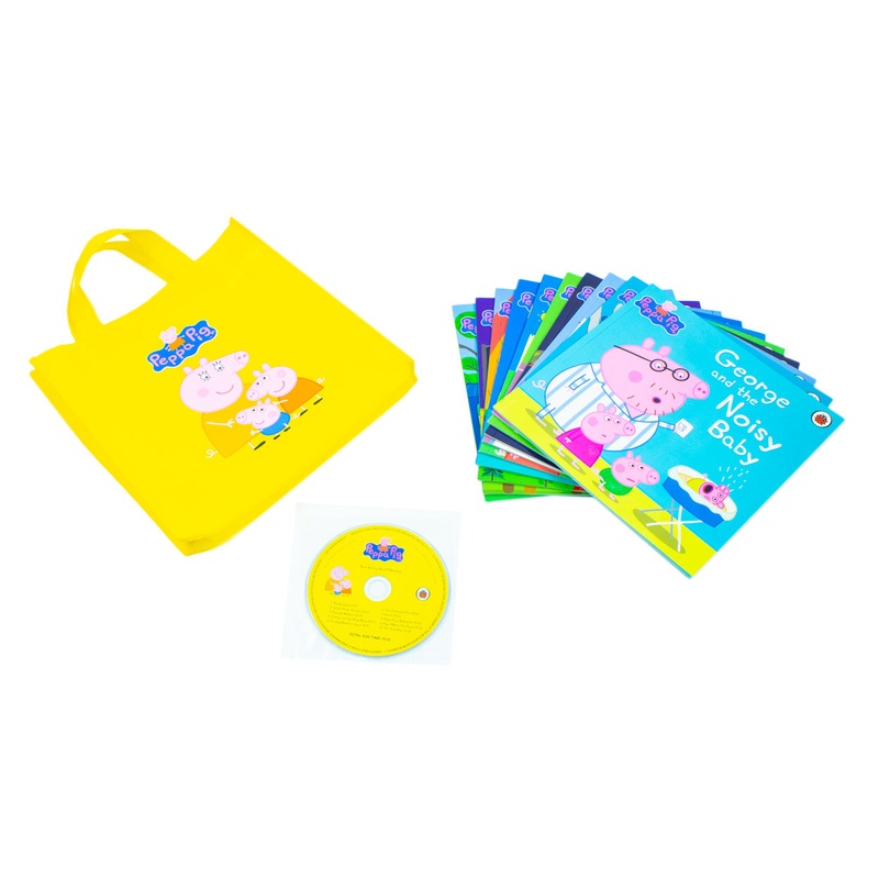 The Peppa Pig Collection 10-Book Set In A Yellow Gift Bag with Audio CD Perfect for Ages 0-5 – Enjoy the Adventures of Peppa in Paperback Format