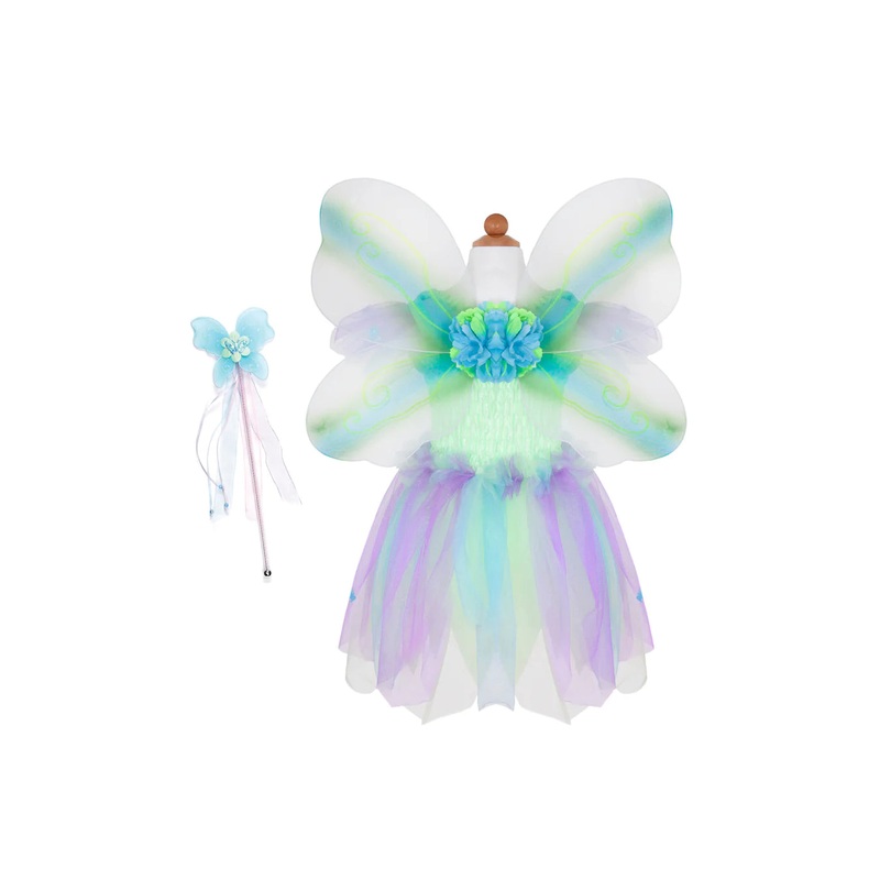Butterfly Dress with Wings + Wand, Green