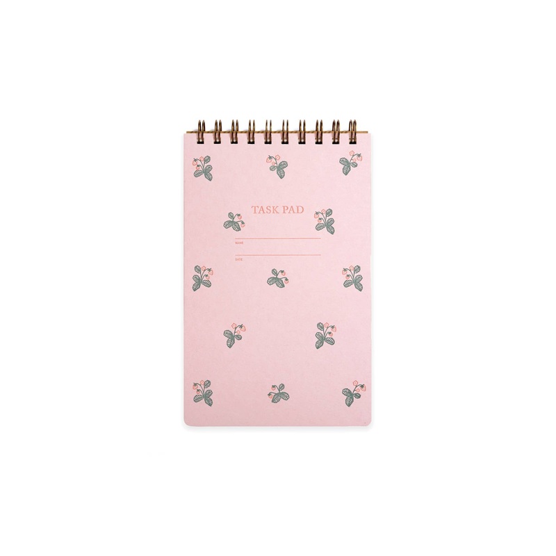 Task Pad Notebook – Strawberry Pattern
