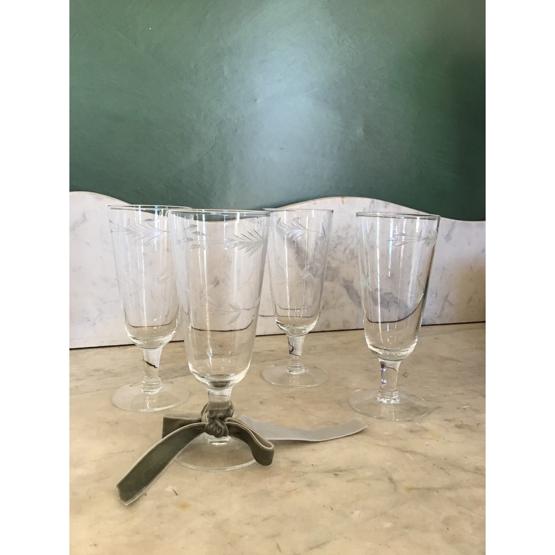 Etched Champagne/Wine Glasses