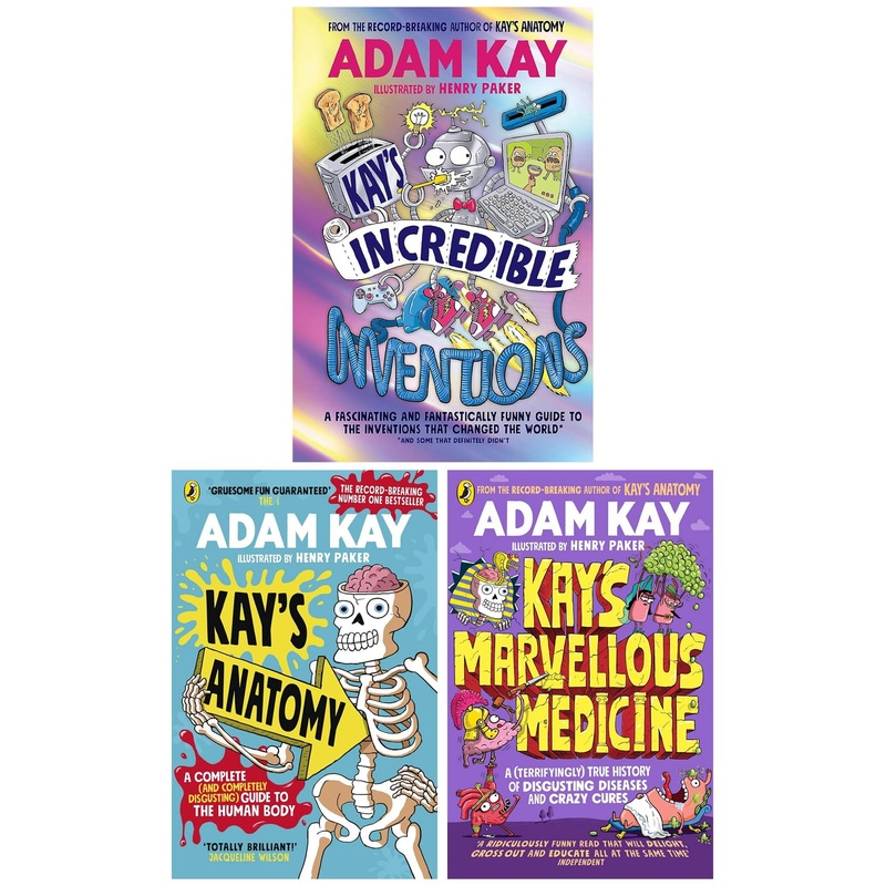 Adam Kay 3 Book Set  Illustrated Kids Collection | Kays Anatomy, Inventions, Medicine | Funny, Educational Science for Ages 12+