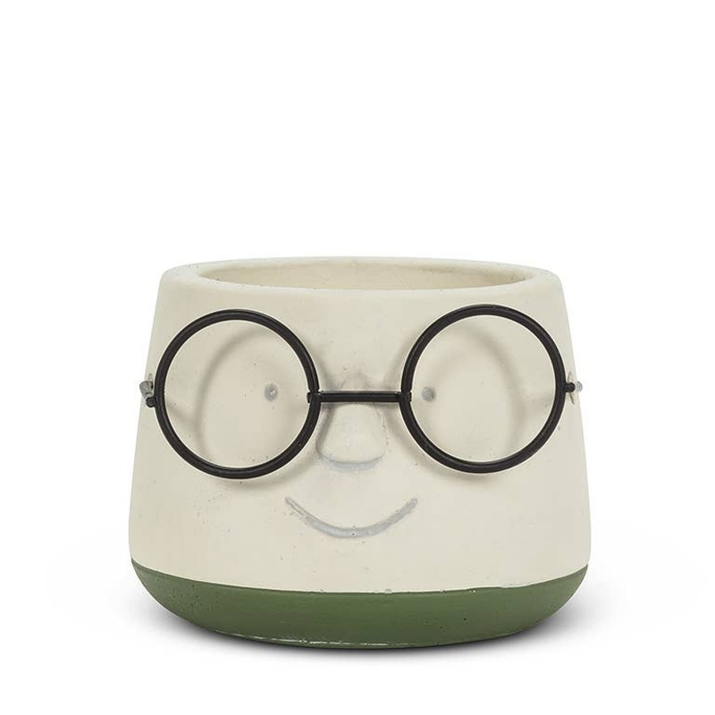 Sm Face Planter w/Glasses-3.5″ D