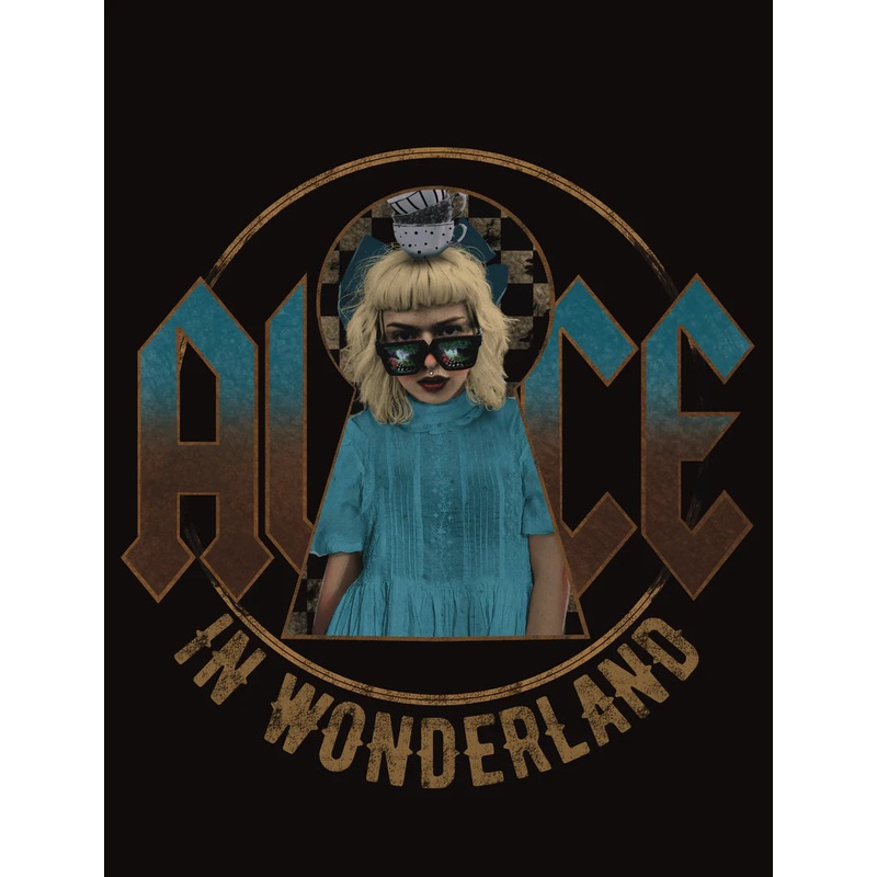 ALICE IN WONDERLAND PARODY BAND TEE XS