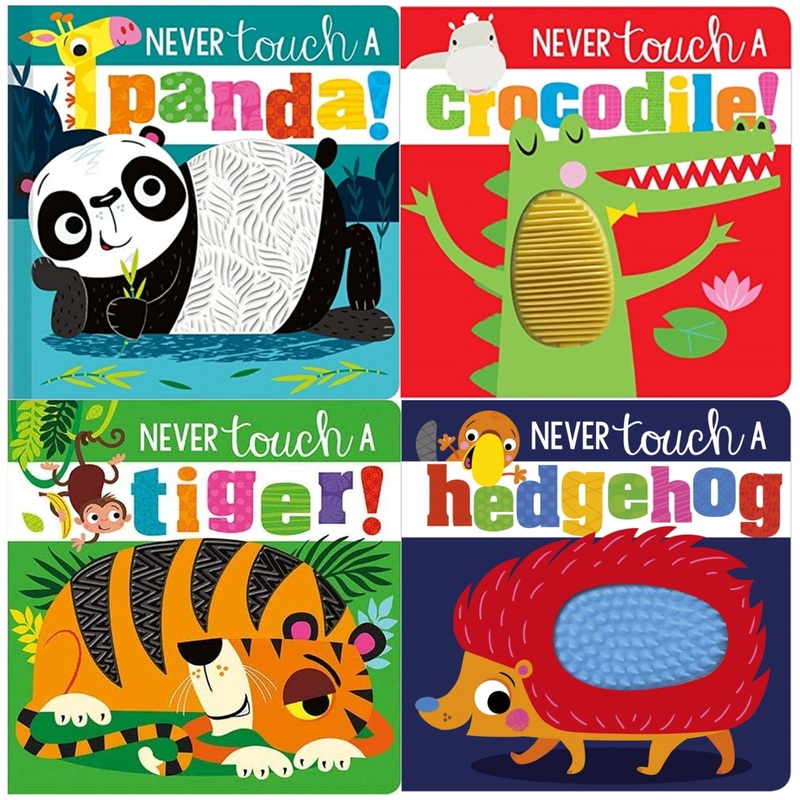 Never Touch and Feel Series 4 Books Collection Set – Never Touch a Tiger, Never Touch a Panda, Never Touch a Hedgehog, Never Touch a Crocodile