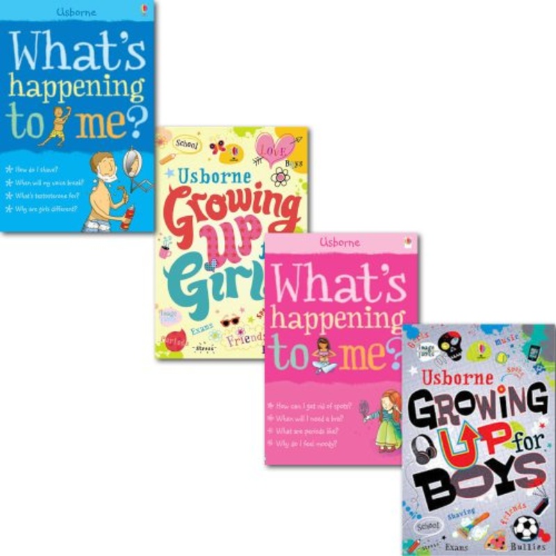 What’s Happening to me Growing up for Boys and Girls Collection 4 Books Set, (What’s Happening to Me?: Boy, What’s Happening to Me? (Girls Edition) (Facts of Life), Growing Up for Boys, and Growing Up for Girls)
