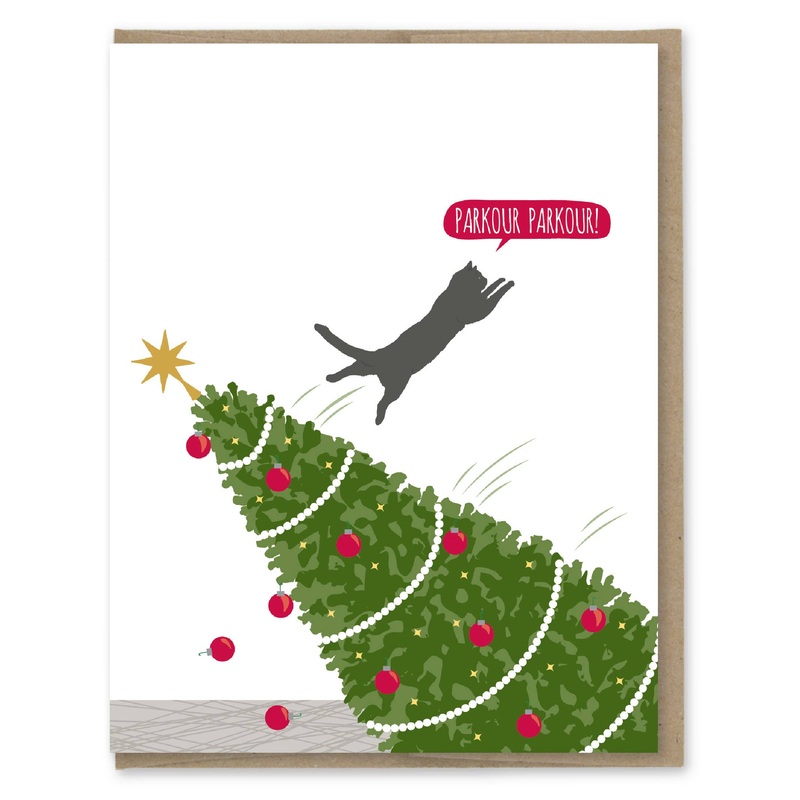 Modern Printed Matter – Parkour Cat Christmas Card