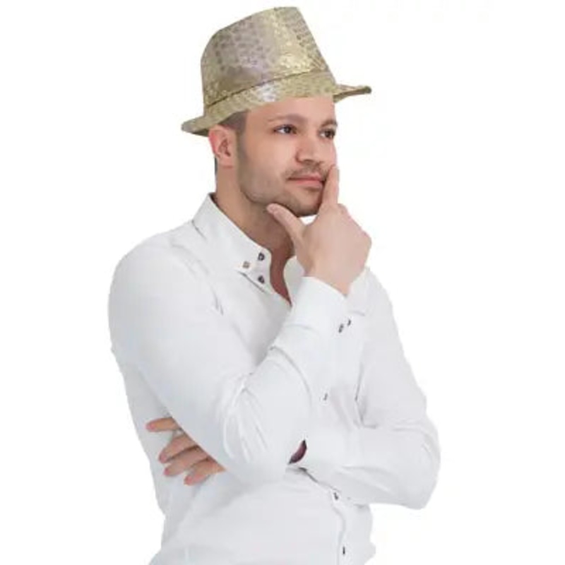 Gold Hat with Flashing Lights