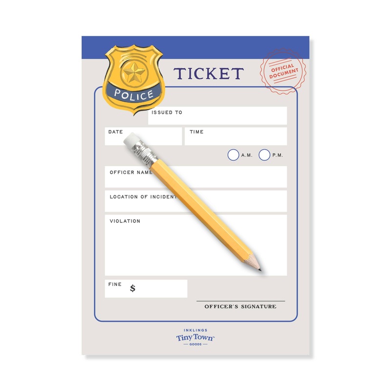 Inklings Tiny Town Play Notepad – Police Ticket