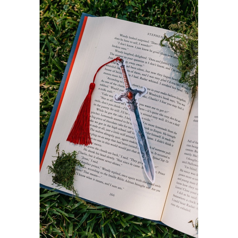 The Bookish Atelier – Ruby Jewel Sword Bookmark