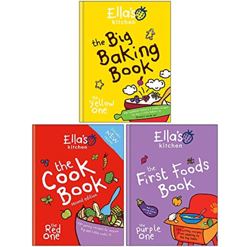 Ella’s Kitchen Collection 3 Books Set (The First Foods Book, The Big Baking Book, The Cookbook: The Red One)