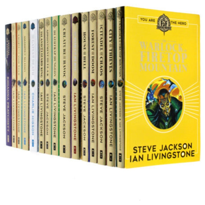 Fighting Fantasy Collection 15 Books Set by Ian Livingstone & Steve Jackson (The Warlock of Firetop Mountain, The Port of Peril, The Gates of Death & More!)