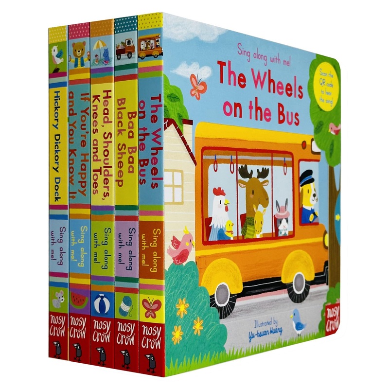 Sing Along With Me! Series 5 Books Collection Set By Yu-hsuan Huang (The Wheels on the Bus, Baa Baa Black Sheep, Head Shoulders Knees and Toes,If You’re Happy and You Know It and Hickory Dickory Dock)
