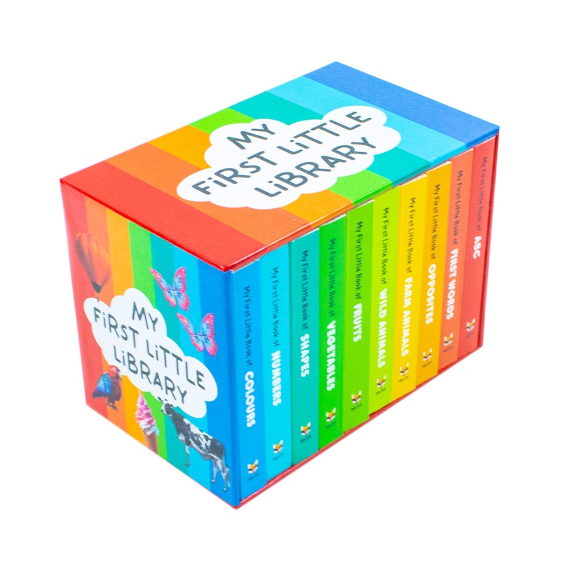 My First Little Library  10 Board Books Set Collection | Early Learning for Babies & Toddlers (ABC, Numbers, Shapes, Colors, Animals & More)