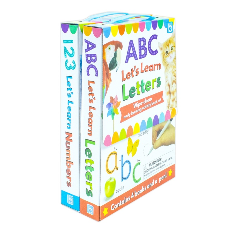ABC and 123 Let’s learn 8 Books Set Collection inc Wipe Clean Pages and Pen
