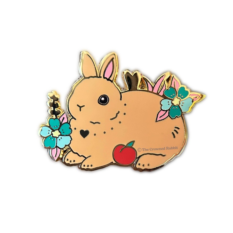 The Crowned Rabbit – Brown Netherland Dwarf Rabbit Enamel Pin