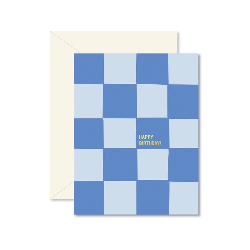 Blues Checkerboard Birthday Greeting Card