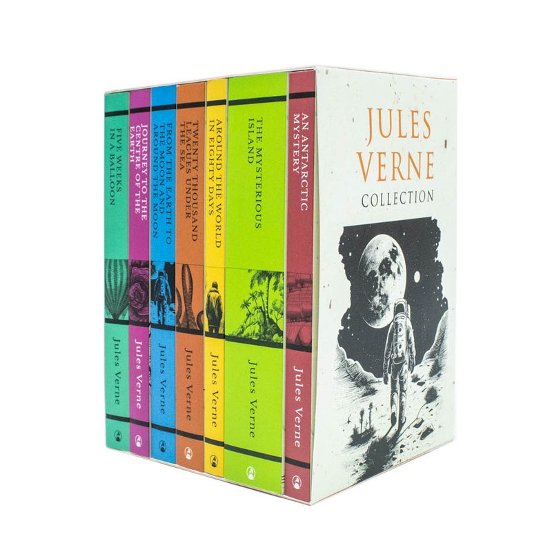 Jules Verne 7 Books Set Collection| Classic Adventure Fiction Journey to the Centre of the Earth, The Mysterious Island, Five Weeks in a Balloon & More