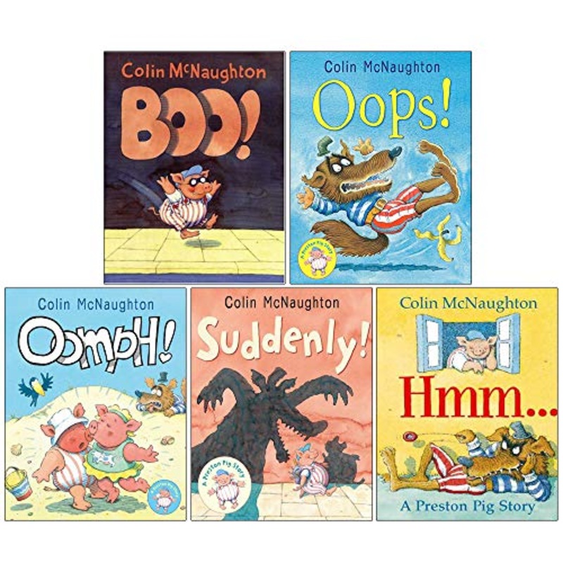 Preston Pig Collection 5 Books Set by Colin McNaughton  Fun & Engaging Children’s Picture Book Series (Boo, Oops, Oomph, Suddenly, Hmm)