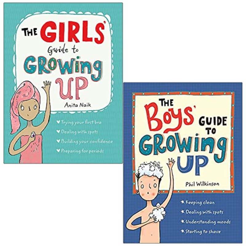 The Girls’ Guide to Growing Up Book by Anita Naik & The Boys’ Guide to Growing Up Book by Phil Wilkinson | Kids’ Self-Help, Life Skills | 2 Book Set