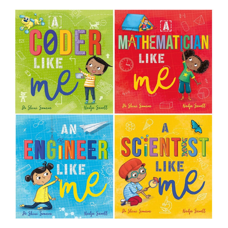 Dr Shini Somara 4 Book Set  STEM Children’s Books for Young Readers: Engineer, Scientist, Mathematician & Coder Like Me  Educational Learning Series