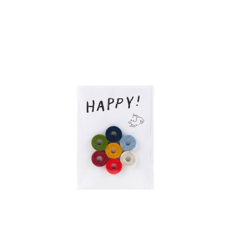Wine-Ote’s Merino Wool Felt Wine Marker Note Card Happy Card