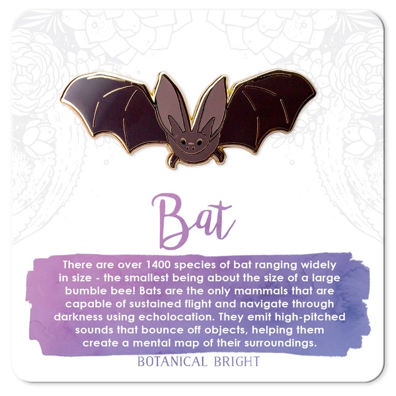 Botanical Bright – Bat Enamel Pin
