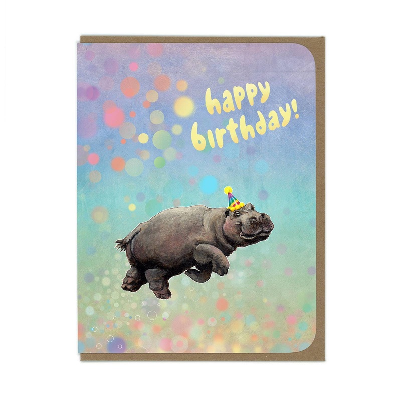 Amy Rose Moore Illustration – BIRTHDAY – Happy Hippo – Greeting Card