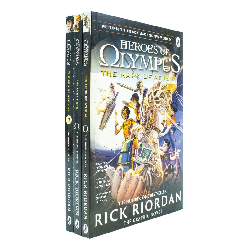Heroes of Olympus Graphic Novels 3-Book Collection by Rick Riordan| Greek Mythology,& Fantasy (The Lost Hero, The Son of Neptune, The Mark of Athena)
